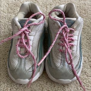 Girls White and Pink Nike Air Max Sneakers